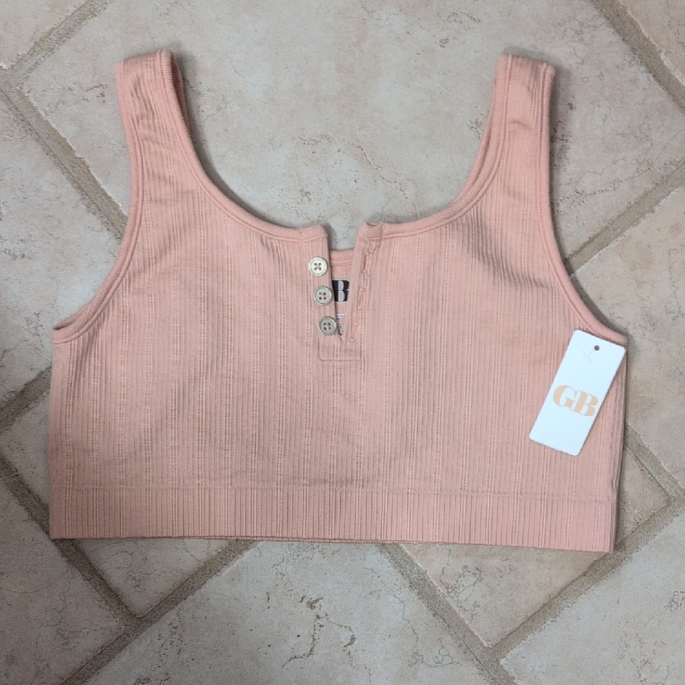 Gianni Bini Blush Buttoned Bralet Or Crop Top Size XL